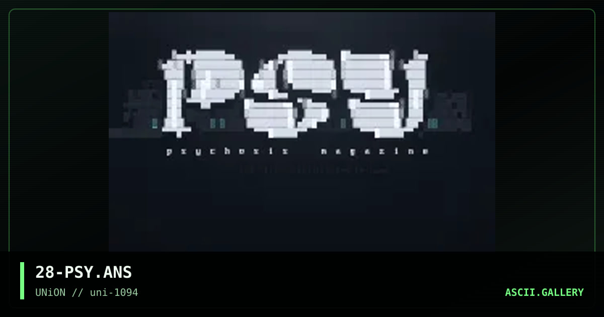 Psychosis, by number 28, 1994