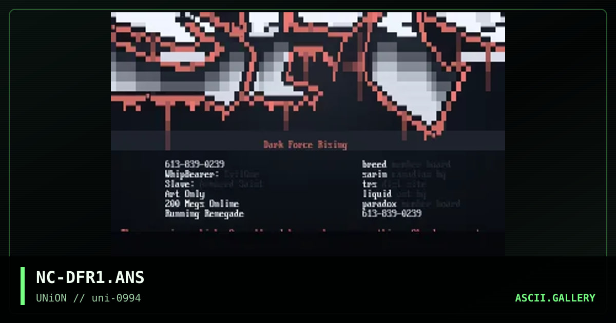 Dark Force Rising, by neurotic, 1994