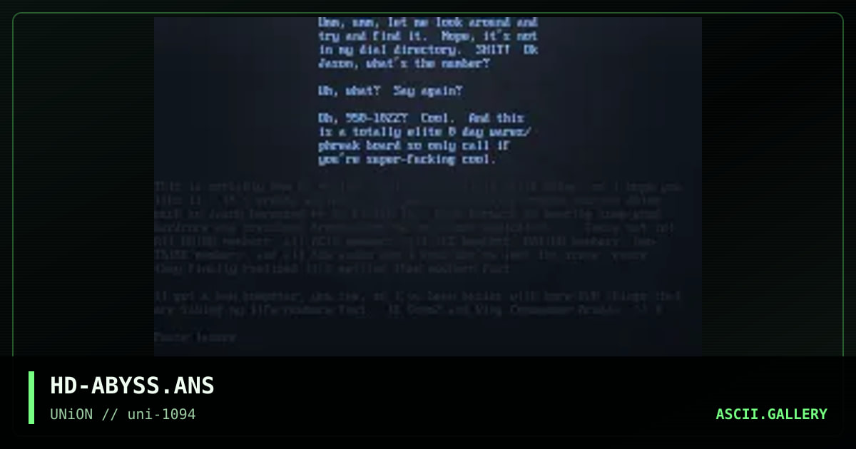 The Abyss, by hound, 1994