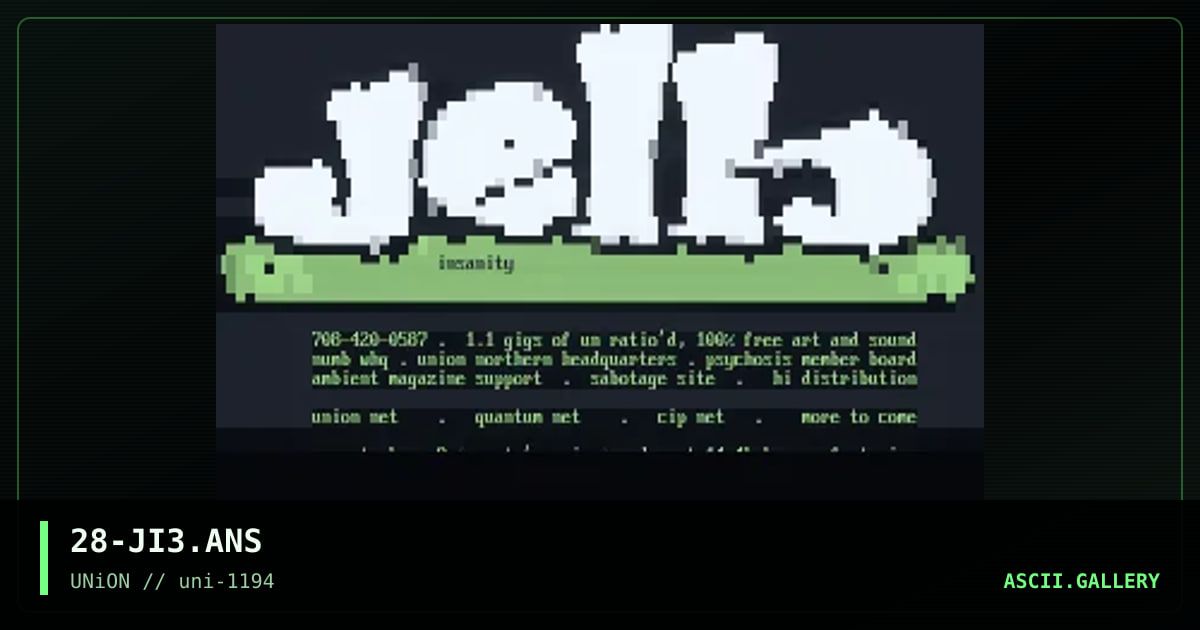 Jello Insanity, by number 28, 1994