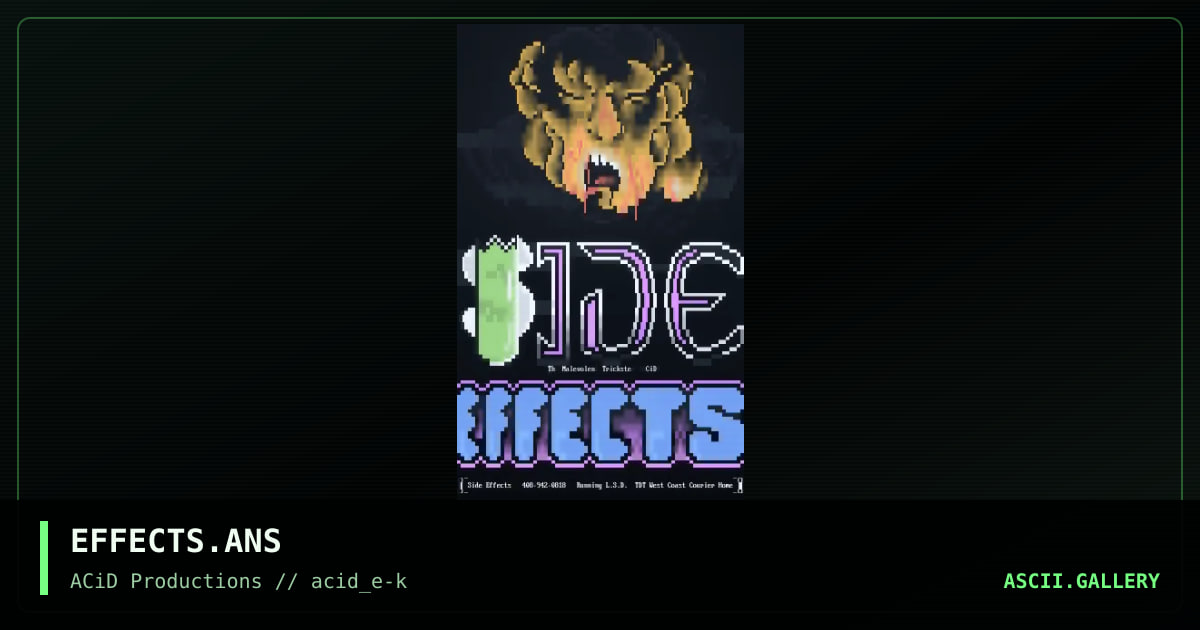 EFFECTS.ANS, by the malevolent trickster, 1990