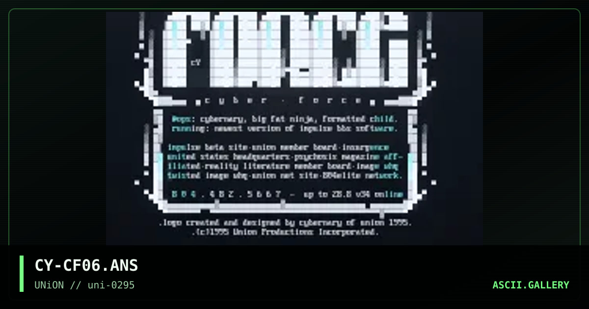 Cyber Force #6, by cybernary, 1995