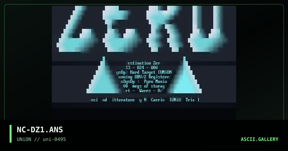 Destination Zero, by no carrier, 1995