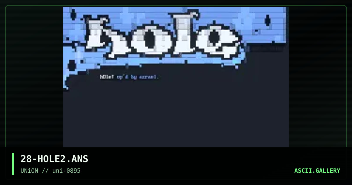 Hole!, by number 28, 1995