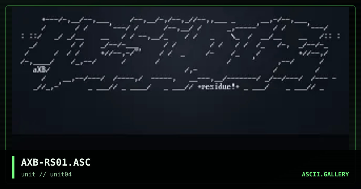 Residue Ascii Logo., by axb, 1997