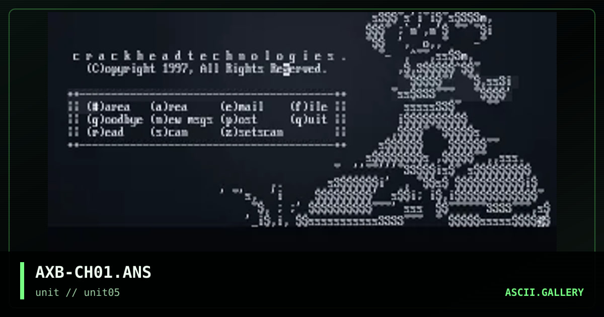 Crackhead Menu, by axb, 1997