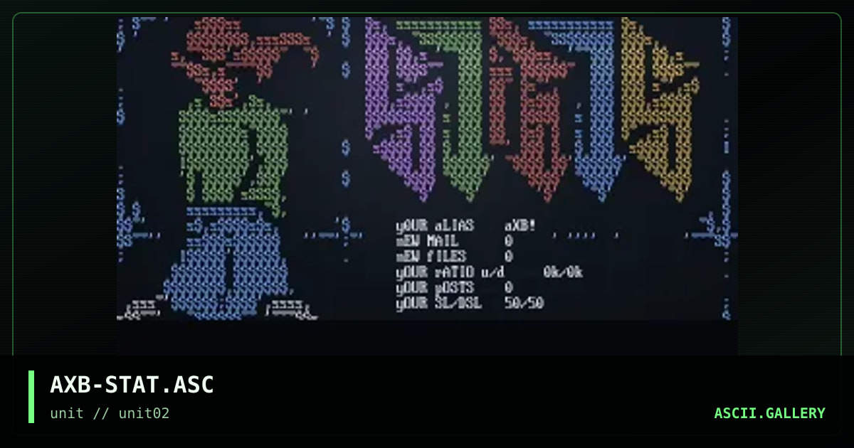Stat Screen, by axb, 1996