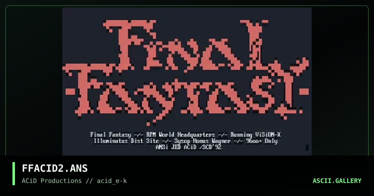 FFACID2.ANS, by jed, 1990