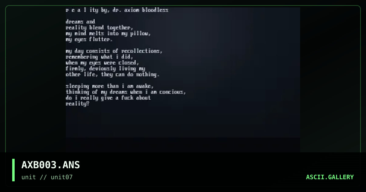 reality, by axb, 1997