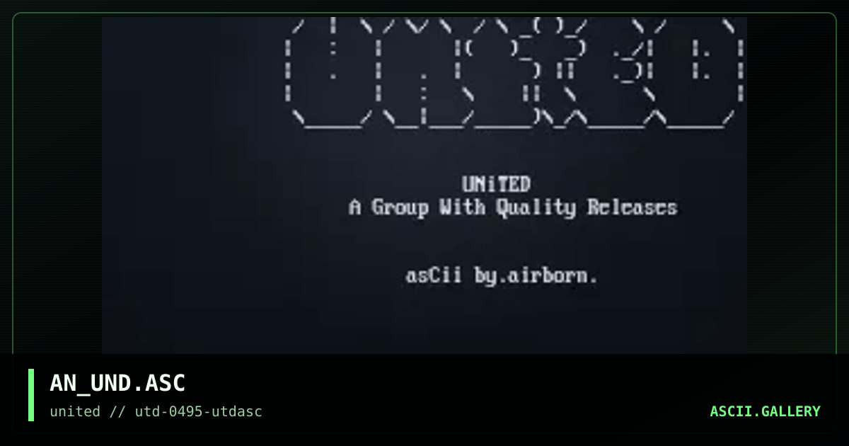 UNiTED ASCii Logo, by airborn, 1995