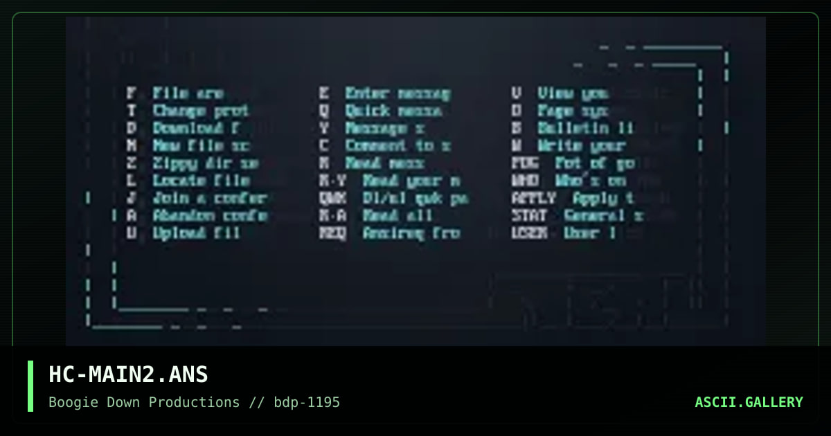 main menu, for anyone who wants it, by hacker, 1995