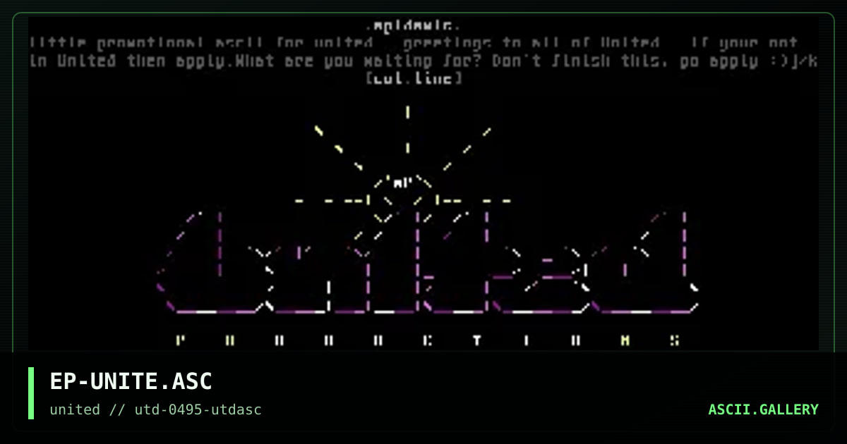 UNiTED ASCii Logo, by epidemic, 1995