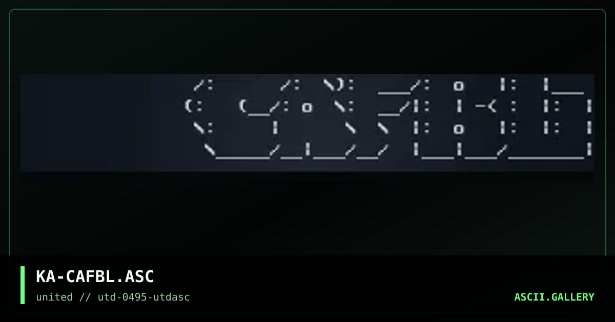 CAFBL ASCii Logo, by kamui, 1995