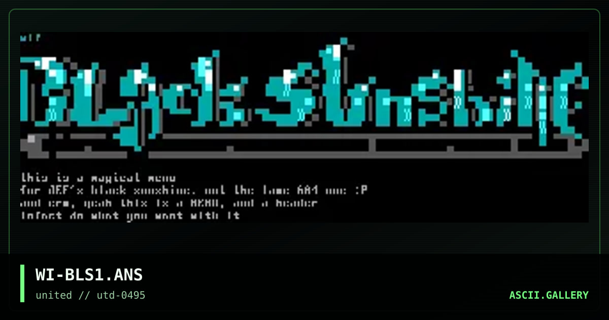 Black Sunshine, by white insanity, 1995