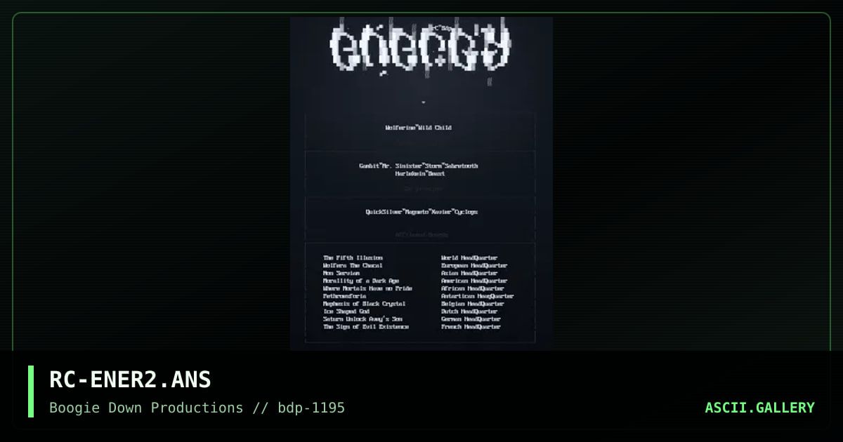Energy Infofile, by rotting christ, 1995