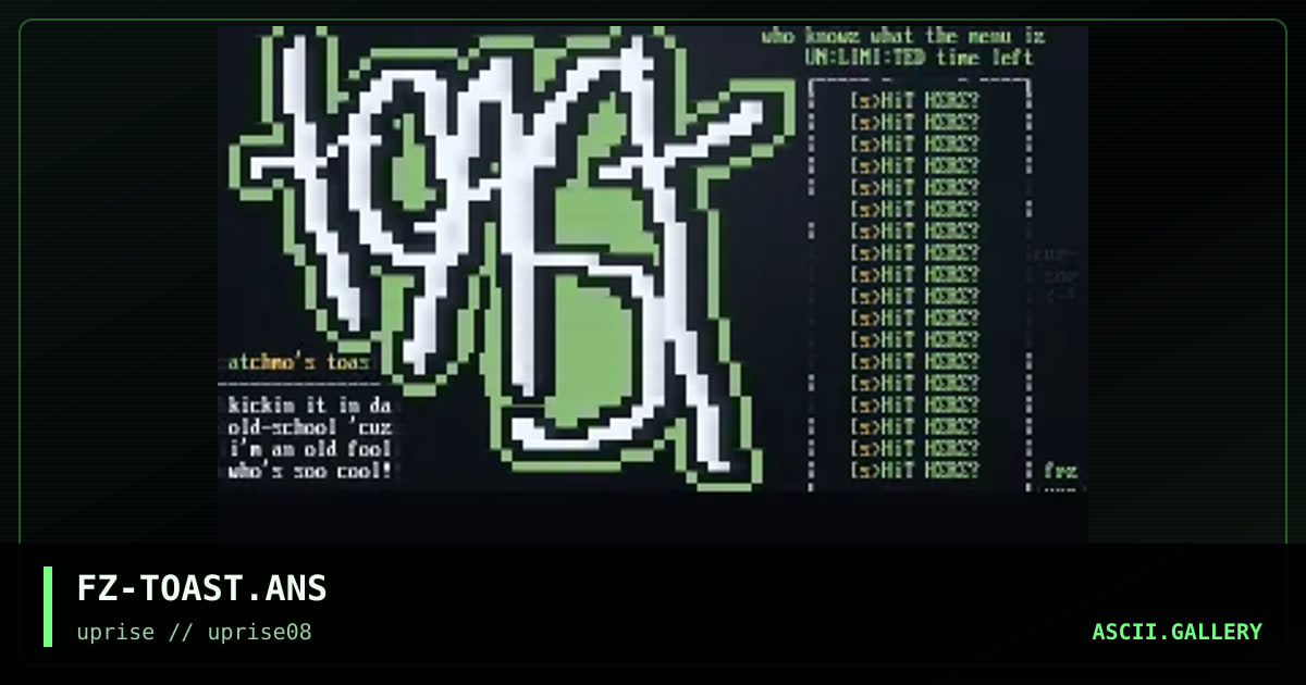 toast menu, by frozen, 1998