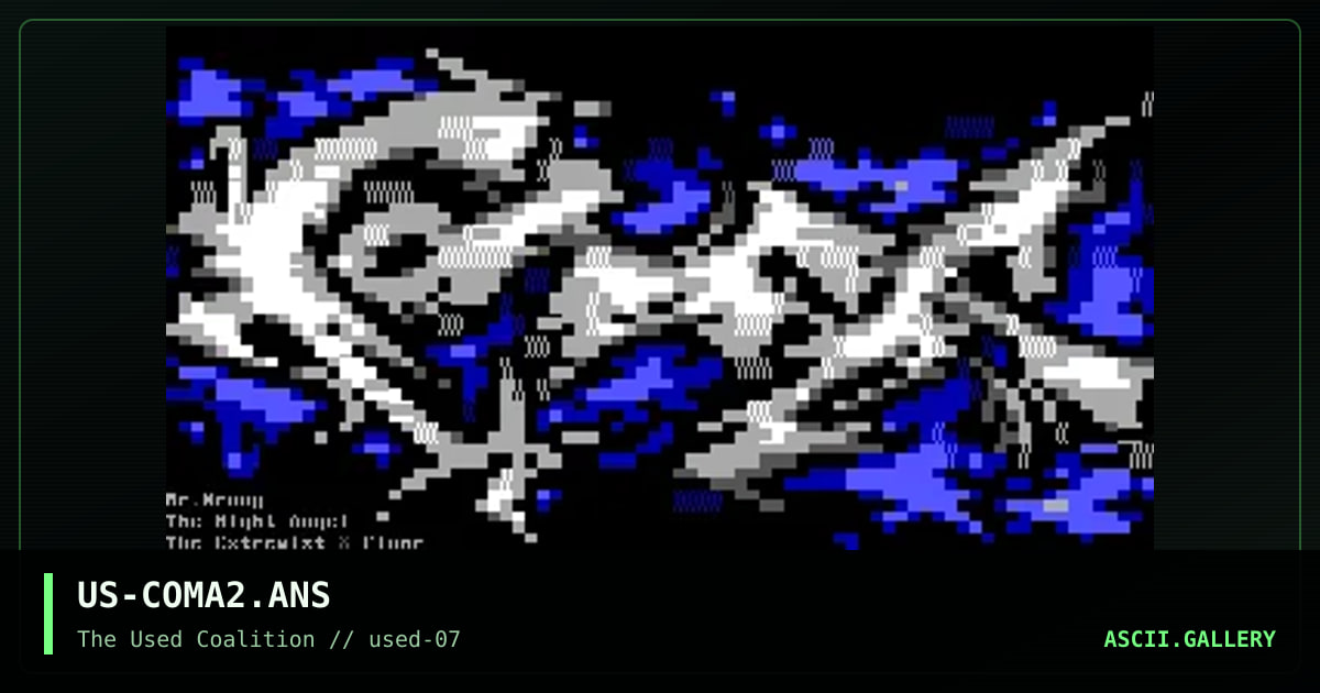 Coma demoparty ansi compo, by mr wrong, the night angel, the extremist, fluor, 2000