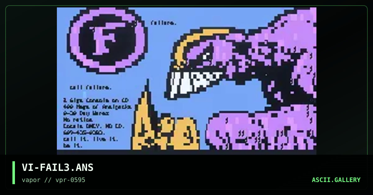 failure. CREAMEDCORN., by village idiot, 1995