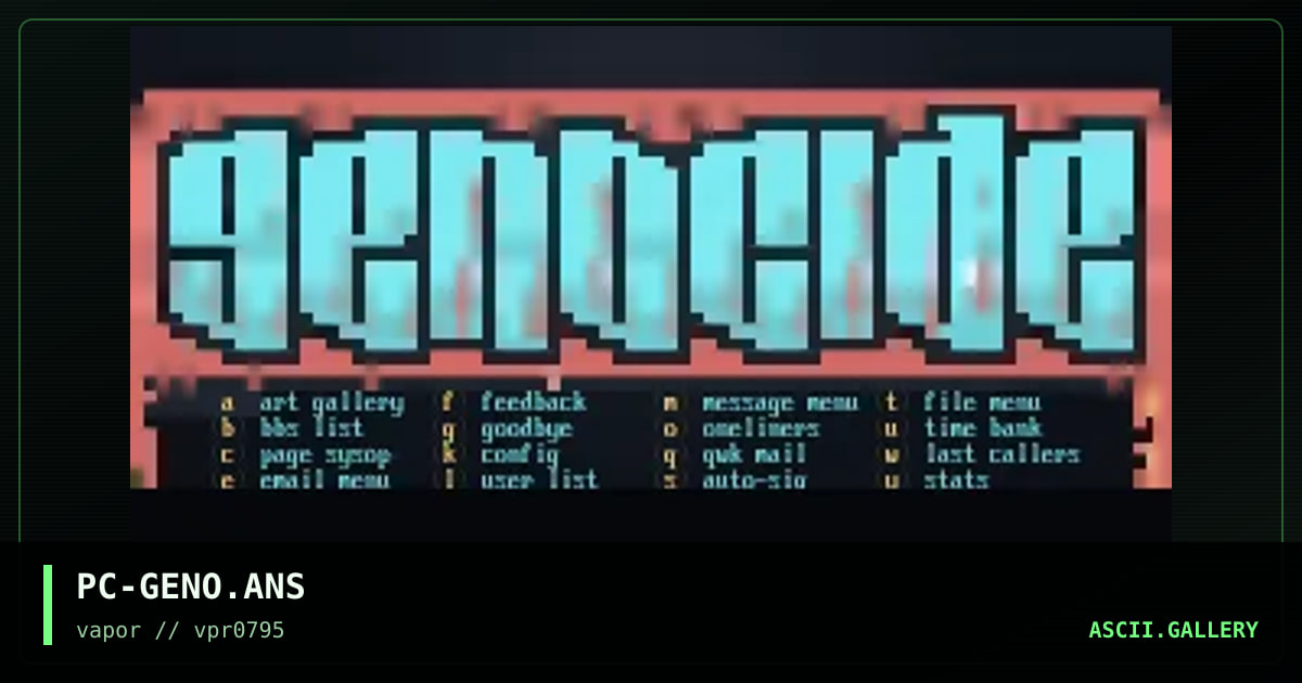 Genocide Menu Template, by psychoholic, 1995