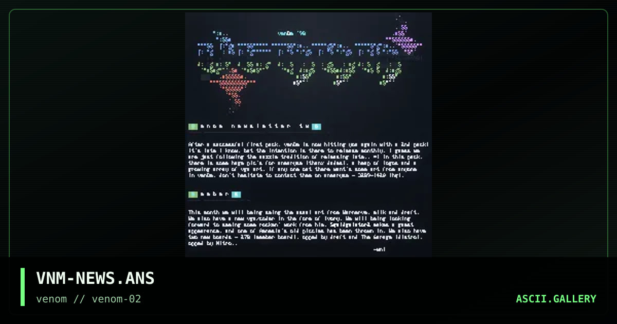 Venom newsletter (0598), by warnerve, 1998