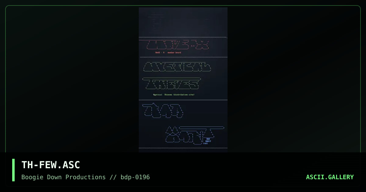 askii collection, by tha hitcher, 1996
