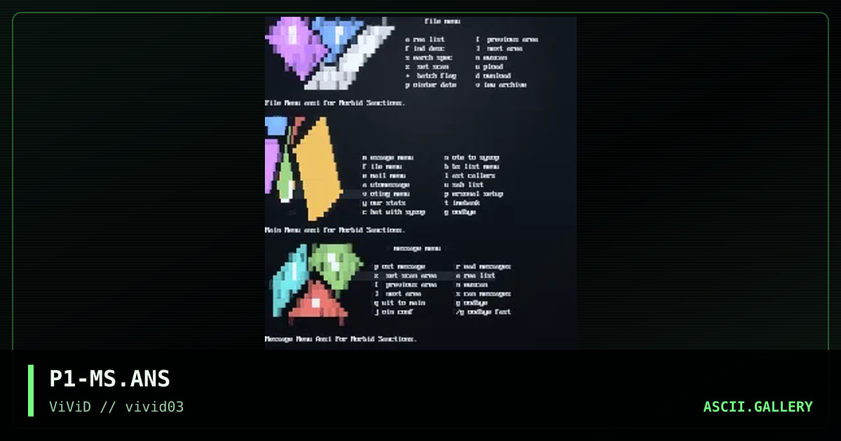 MS's Menu Ansi's., by paranormal intensity, 1998