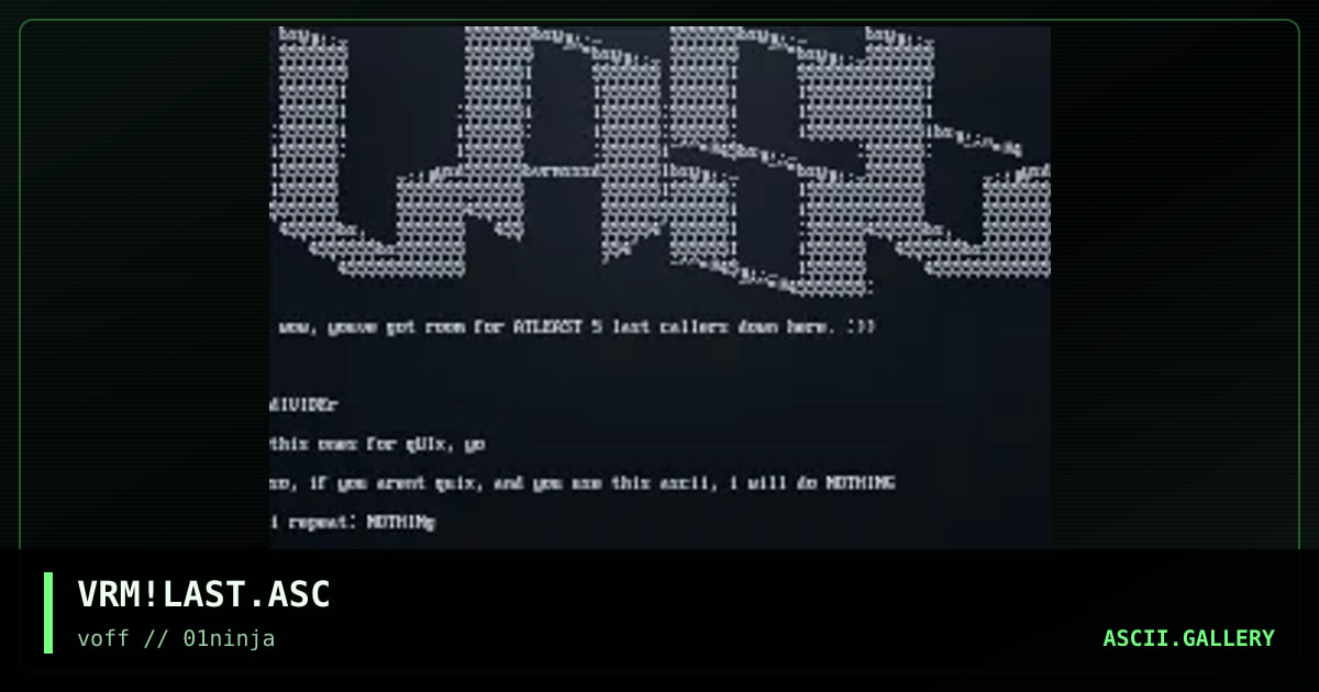 VRM!LAST.ASC, by vermin, 1997