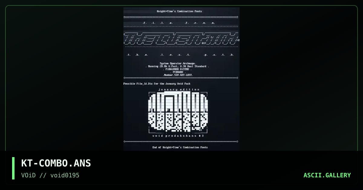 Combination Font, by knight time, 1995