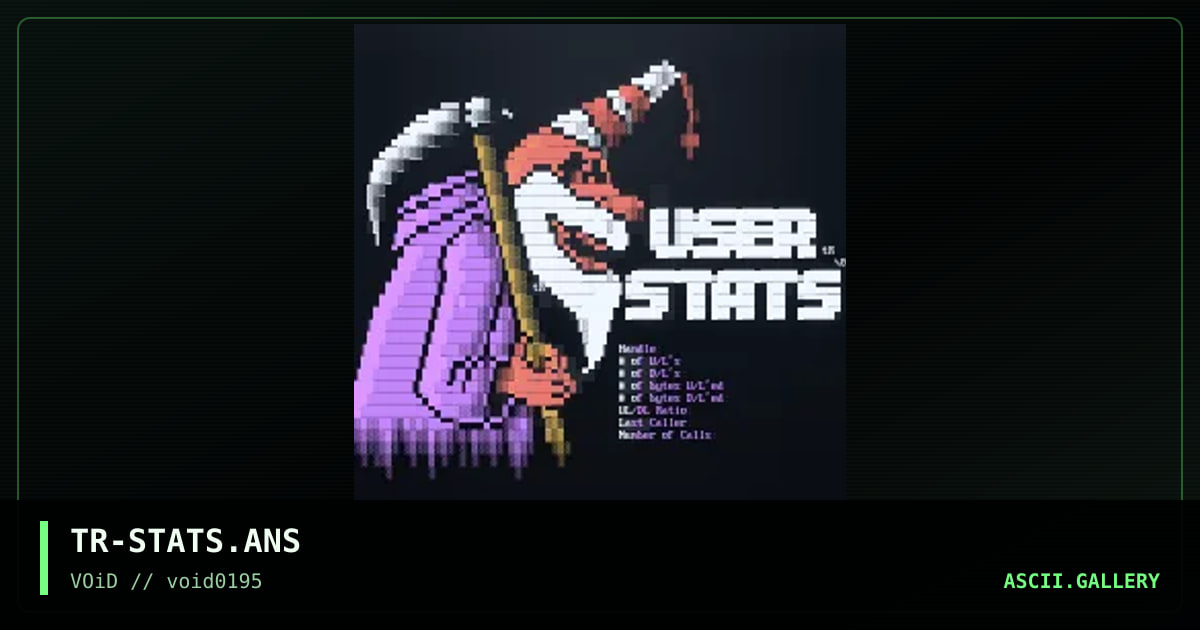 User Stats Screen, by turtle, 1995