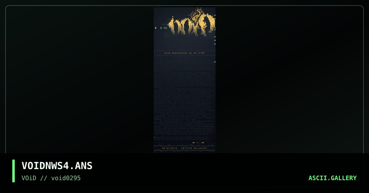 VOiD Newsletter, by pope john paul, 1995