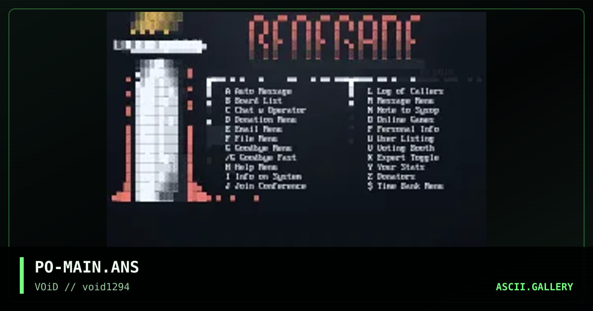 Renegade Menu, by mr popeil, 1994