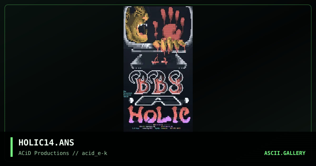 HOLIC14.ANS, by the malevolent trickster, 1990