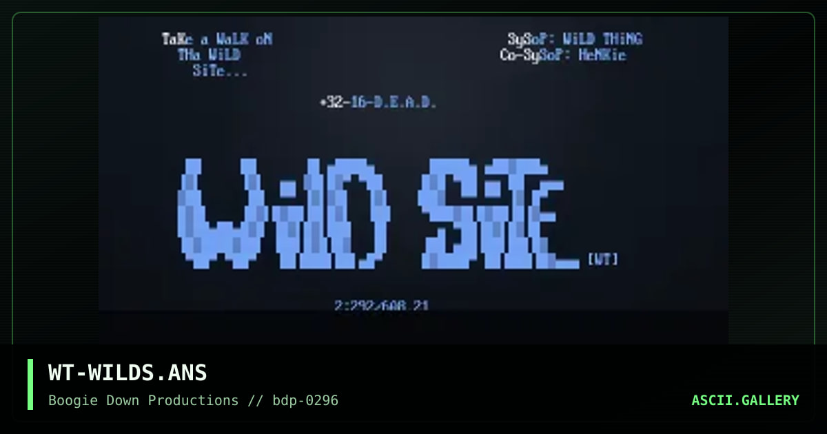 Wild Site, by wild thing, 1996