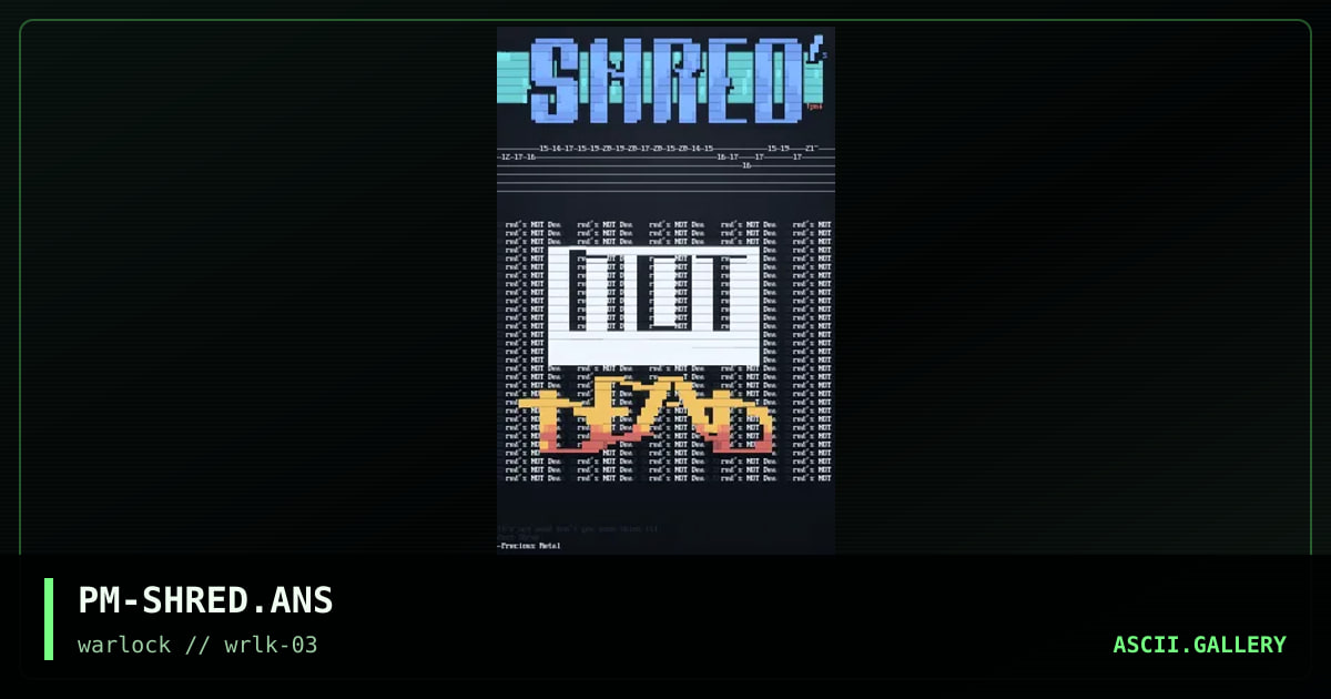 PM-SHRED.ANS, by precious metal, 1997