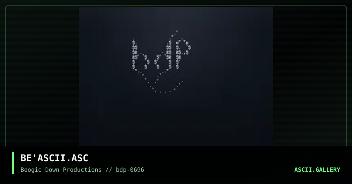 bdp ascii try-out, by bernie, 1996