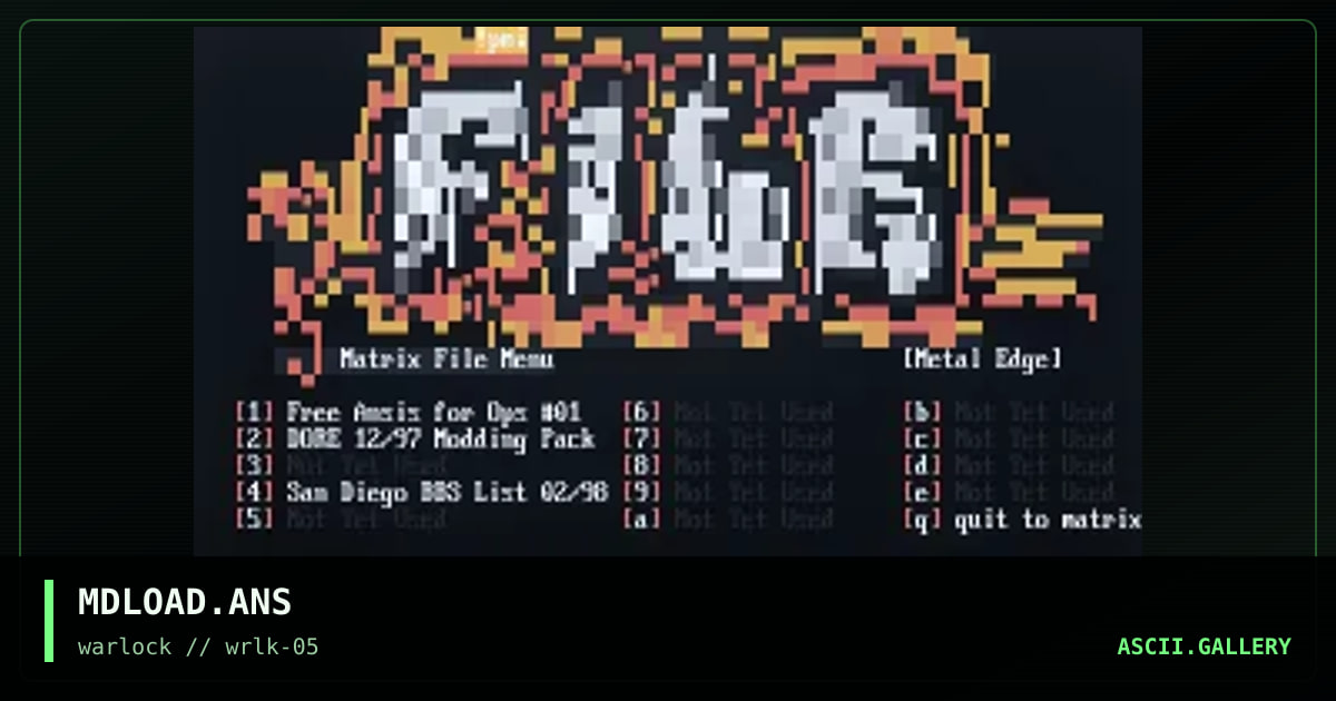 MDLOAD.ANS, by untagged, 1998