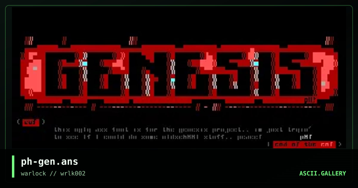genesis project promo, by psychoholic, 2001