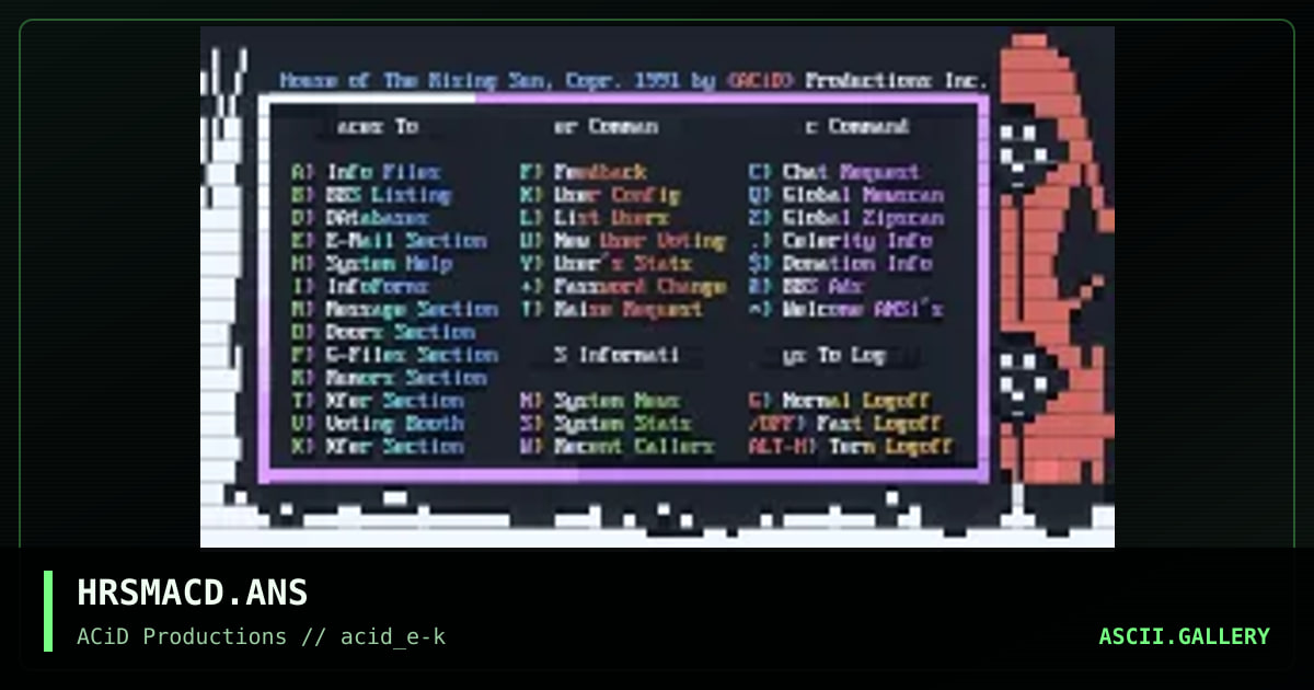 HRSMACD.ANS, by acid, 1990