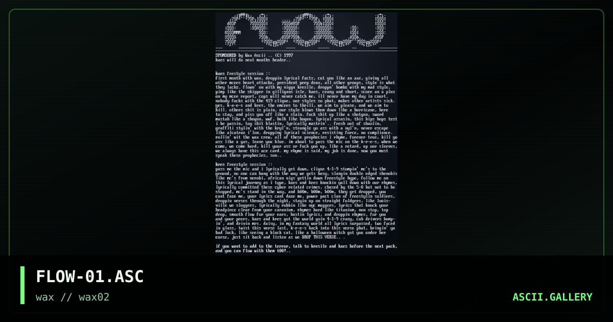 FLOW-01.ASC, by kaeslogic, kresile, 1997