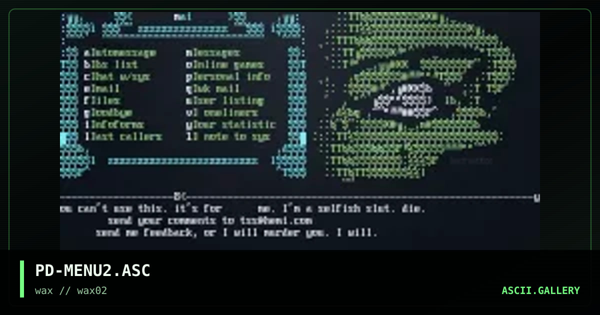 PD-MENU2.ASC, by paradox, 1997
