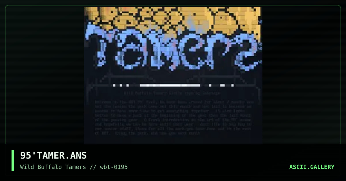 Tamerz Logo & Mini-Info, by sabotage, 1995