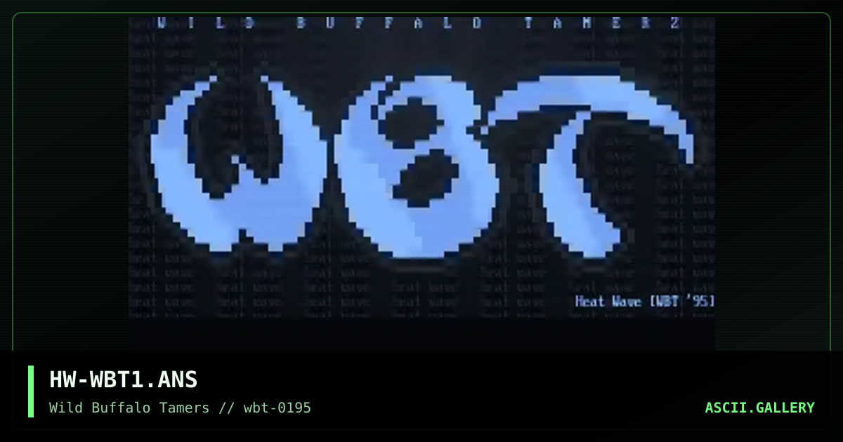 WBT Font, by heat wave, 1995