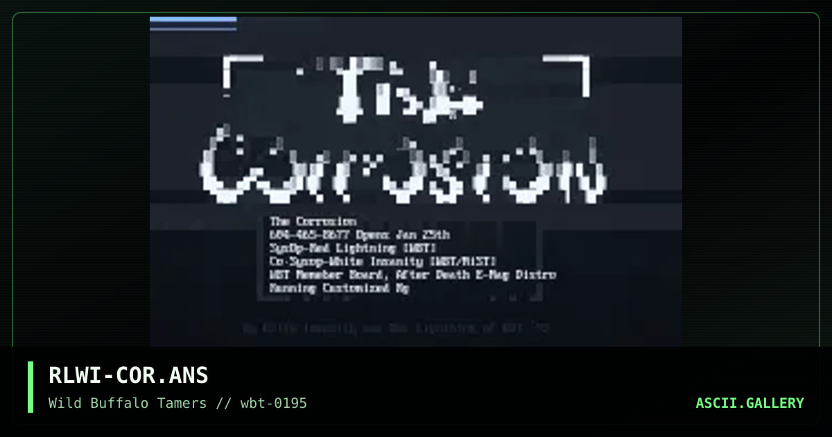 The Corrosion, by red lightning, white insanity, 1995