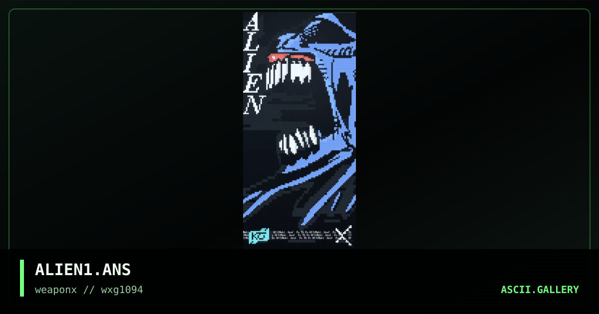 ALIEN1.ANS, by patch, 1994