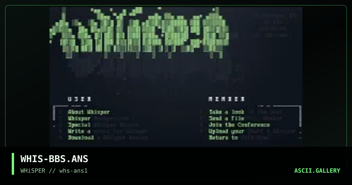 WHIS-BBS.ANS, by wiktor, 1995