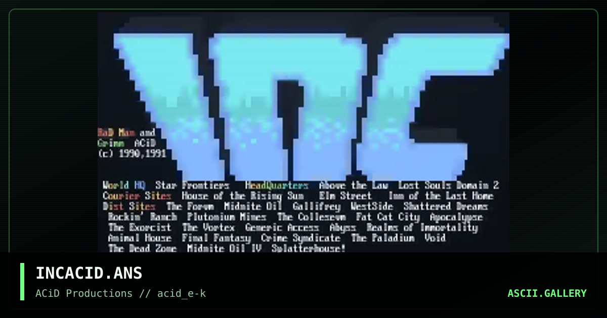 INCACID.ANS, by rad man, grimm, 1990