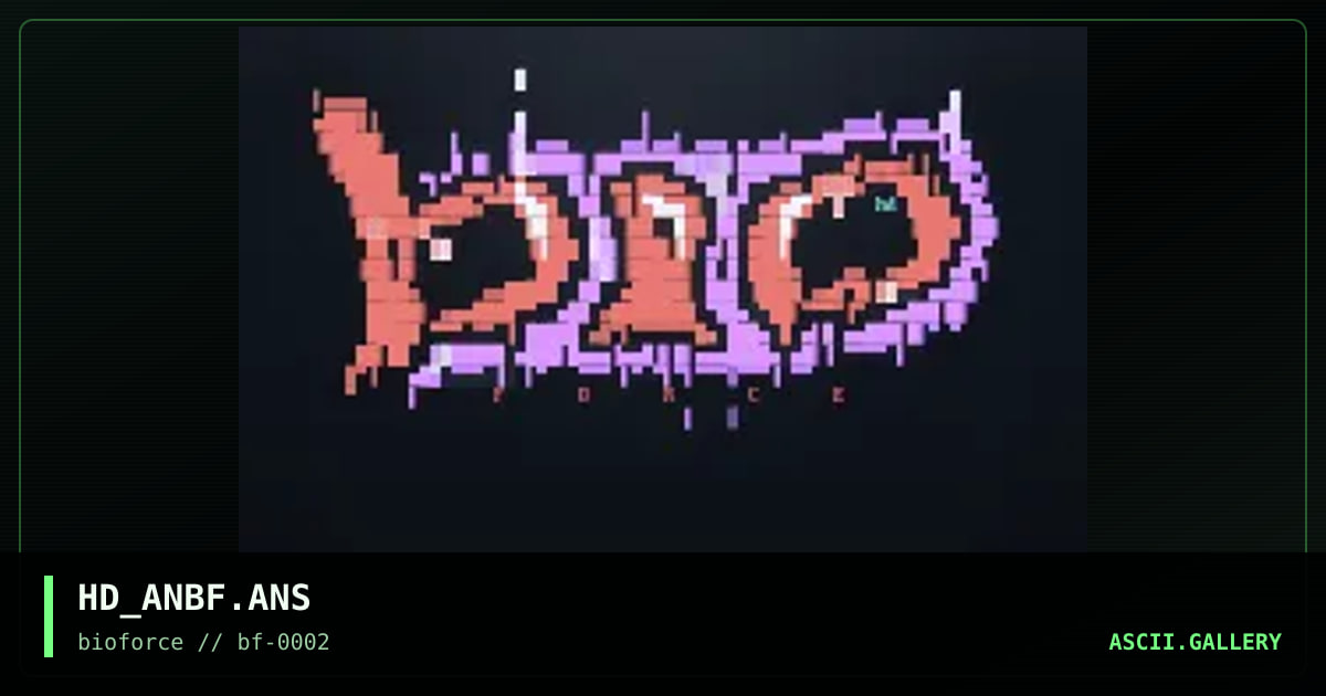 Bioforce Ansi #1, by hondo, 1998