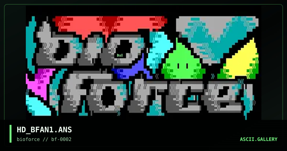 Bioforce Logo ANSi #1, by hondo, 1998