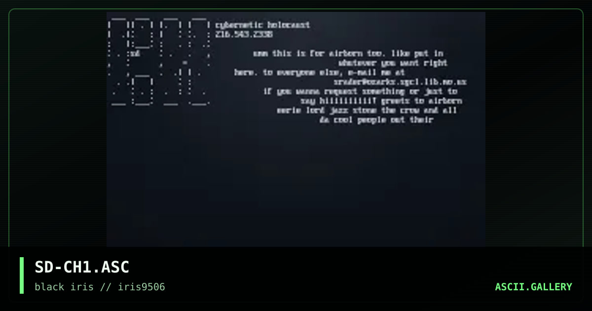 cybernetic holocaust ascii promo, by untagged, 1995