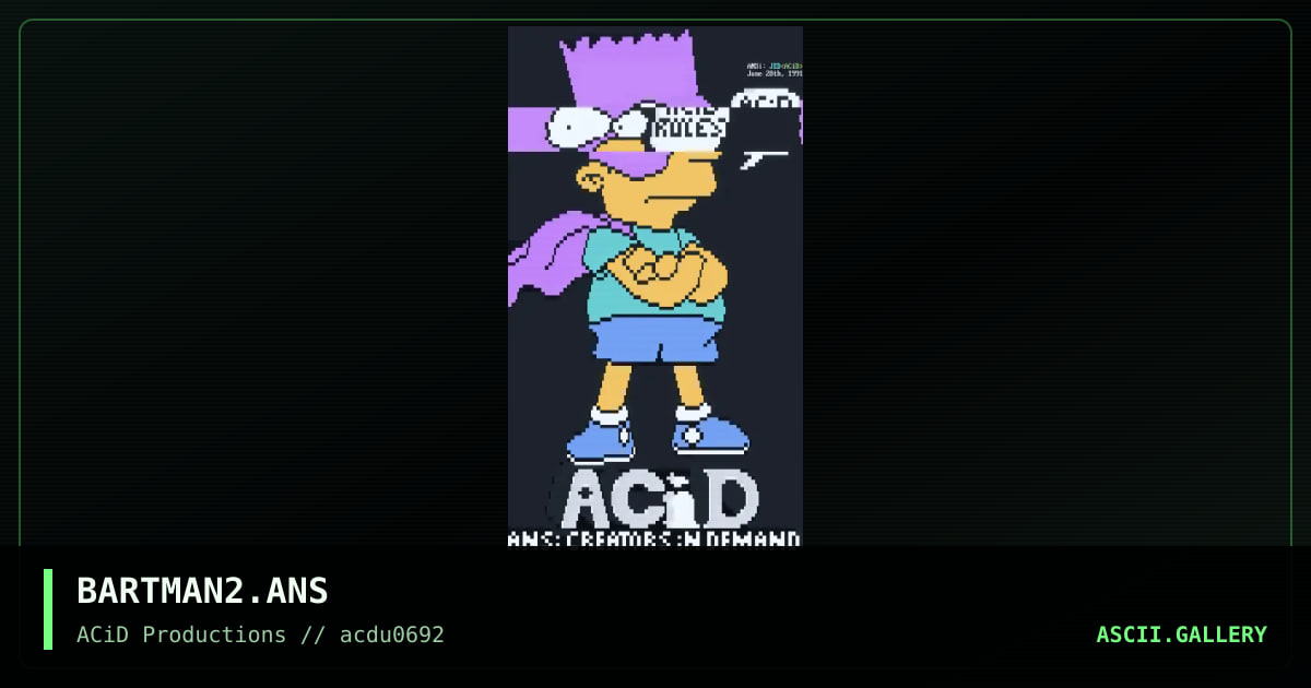 BARTMAN2.ANS, by jed, 1992